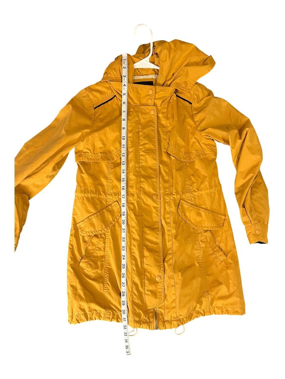 Etam Weekend Mustard Yellow Hooded Lightweight Utility Coat - Size 38 (M) - Picture 5 of 9